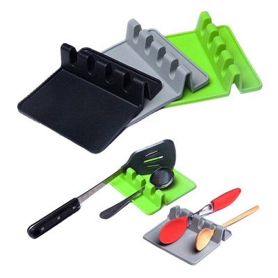 Kitchen Silicone Spoon Rest Cooking Utensil Storage Rack Spoon Spatula Colander Holder Pad Utensil Organizer Kitchen Tools